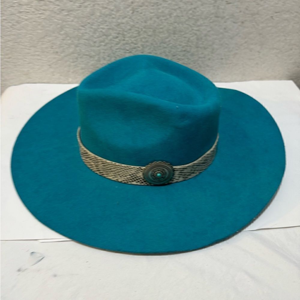 Charlie 1 Horse Turquoise White Sands Felt Hat size M
